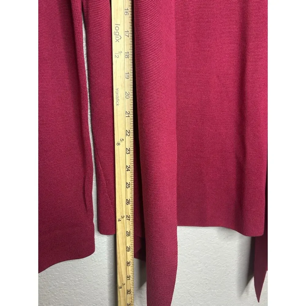Eileen Fisher Open Front Silk Blend Cardigan Raspberry Career Workwear Medium - Picture 4 of 9